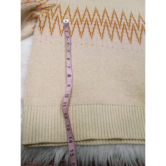 Patagonia Cream Sweater Zigzag Pattern Recycled Wool Blend Size S - Picture 8 of 8